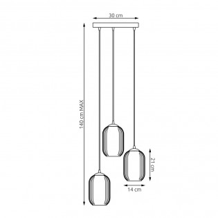 Lámpe a suspension Valdi II (3 lumieres)