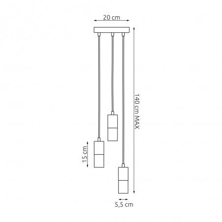 Lámpe a suspension Derrimo (3 lumieres)