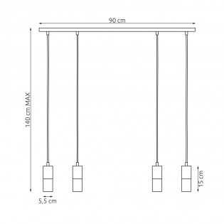 Lámpe a suspension Derrimo (4 lumieres)