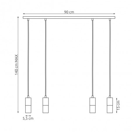 Lámpe a suspension Derrimo (4 lumieres)
