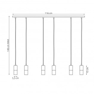 Lámpe a suspension Derrimo (6 lumieres)