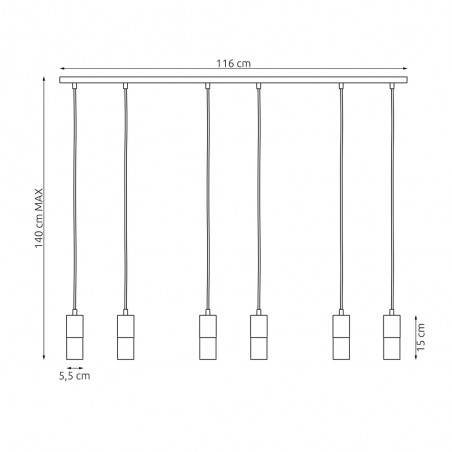 Lámpe a suspension Derrimo (6 lumieres)