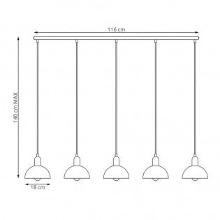 Lámpe a suspension Rosemi (5 lumieres)