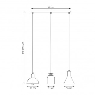 Lámpe a suspension Sesma (3 lumieres)
