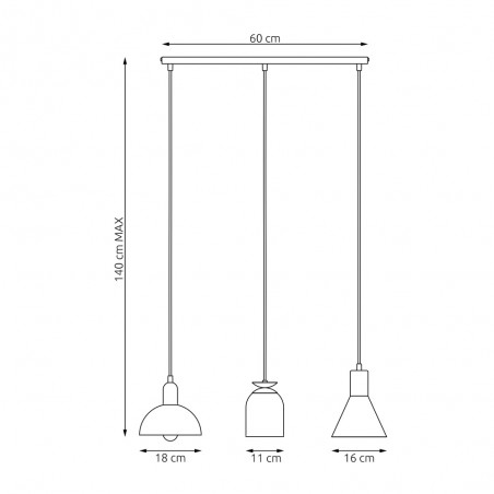 Lámpe a suspension Sesma (3 lumieres)