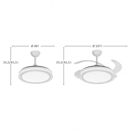 Ventilateur LED à pales pliantes Bandido CCT (59W)