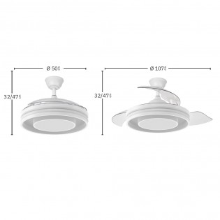 Ventilateur LED à pales pliantes Pitufo RGB CCT (57W)