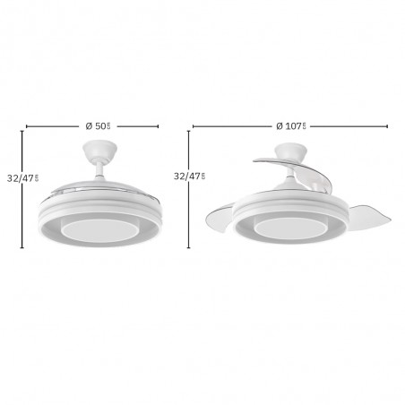 Ventilateur LED à pales pliantes Pitufo RGB CCT (57W)