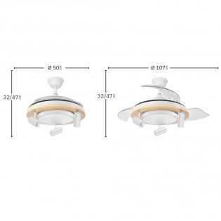 Ventilateur LED à pales pliantes Gladiator CCT Smart (37W+15W)