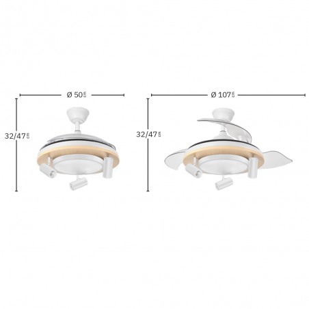 Ventilateur LED à pales pliantes Gladiator CCT Smart (37W+15W)