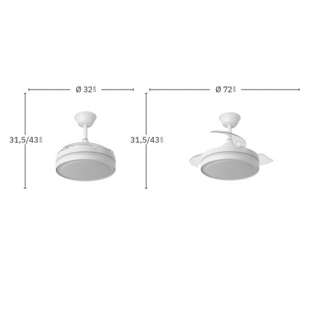 Ventilateur LED avec pales pliantes Esparta Peque CCT (44W)