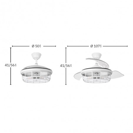 Ventilateur à pales pliantes Tornado (5 lumières)