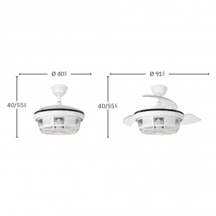 Ventilateur à pales pliantes Tornado Mini (3 lumières)