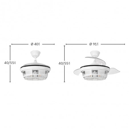 Ventilateur à pales pliantes Tornado Mini (3 lumières)