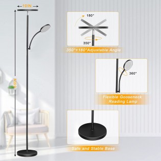 Lampadaire LED Niela CCT Dim (30+6W)