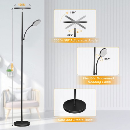 Lampadaire LED Niela CCT Dim (30+6W)