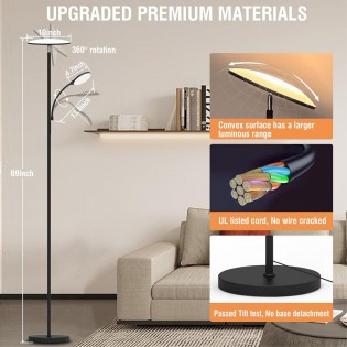 Lampadaire LED Brenan CCT Dim (30+6W)
