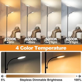 Lampadaire LED Brenan CCT Dim (30+6W)