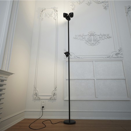 Lampadaire avec lecteur LED Trio (3x8W+8W)