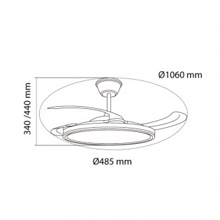 Ventilateur LED pales rétractables Astor CCT Dim (45+9W)