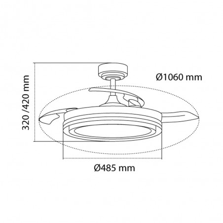 Ventilateur LED pales rétractables Nasot CCT Dim (72W)