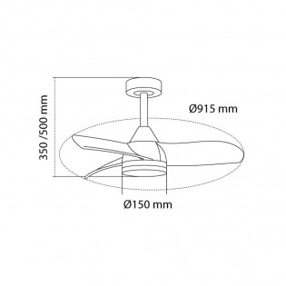 Ventilateur de plafond LED Byan Exterior CCT Dim (22W)