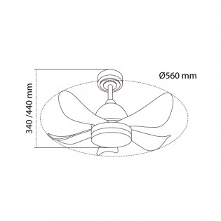 Ventilateur de plafond à LED Baby CCT Dim (24+7W)