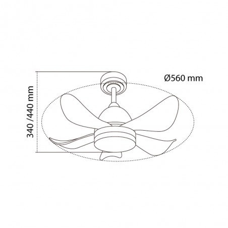 Ventilateur de plafond à LED Baby CCT Dim (24+7W)