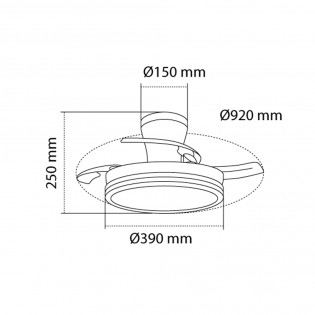 Ventilateur LED pales pliantes Supereco Long Mini CCT (39W)