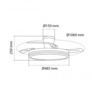 Ventilateur LED pales pliantes Supereco Long CCT (45W)