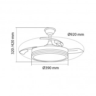 Ventilateur LED pales pliantes Supereco Mini CCT Dim (39W)
