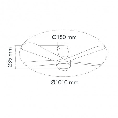 Ventilateur de plafond LED Benda 3 CCT Dim (28W)
