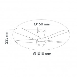 Ventilateur de plafond LED Benda 5 CCT Dim (28W)