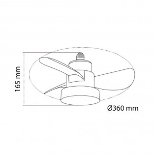 Ventilateur LED E27 Bayad CCT Dim (15W)