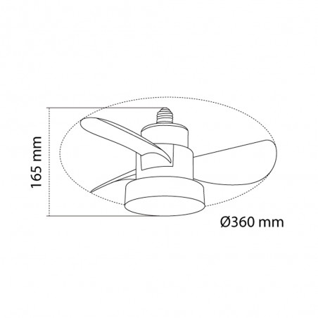 Ventilateur LED E27 Bayad CCT Dim (15W)