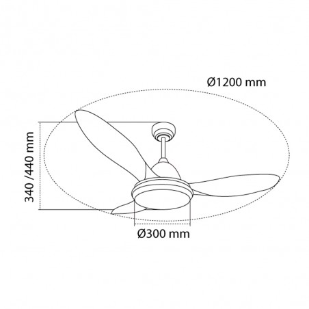 Ventilateur de plafond LED Stel TL RGB CCT Dim (31W)