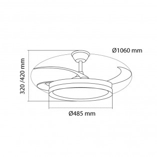 Ventilateur LED pales pliantes Chief CCT Dim (36W)