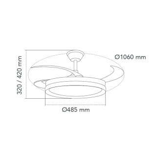 Ventilateur LED pales pliantes Charly Evo CCT Dim Smart (72W)