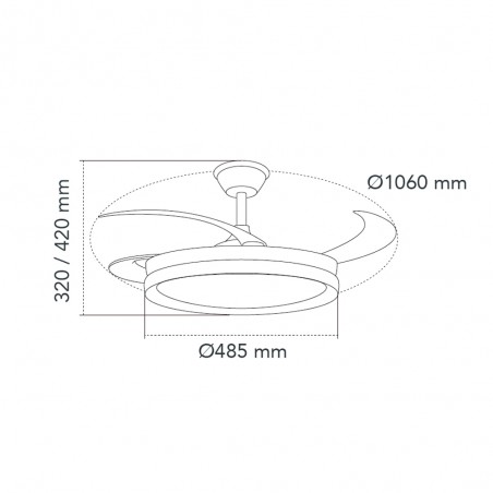 Ventilateur LED pales pliantes Charly Evo CCT Dim Smart (72W)
