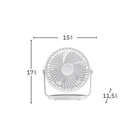Mini-ventilateur rechargeable avec USB Bretaña (5W)