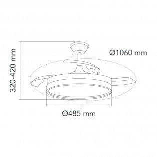 Ventilateur LED pales pliantes Paneco CCT Dim (45W)