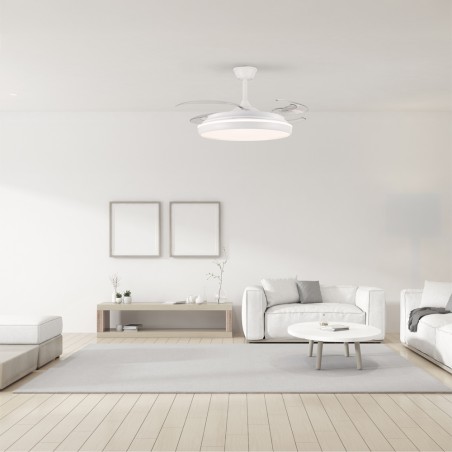 Ventilateur LED avec pales rétractables Michu L CCT Dim (80W)