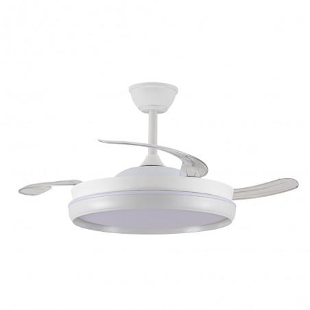 Ventilateur LED avec pales rétractables Michu Evo CCT Dim Smart (72W)