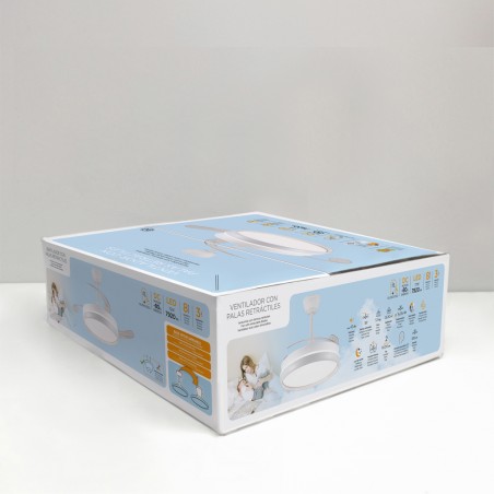 Ventilateur LED avec pales rétractables Michu Evo CCT Dim Smart (72W)
