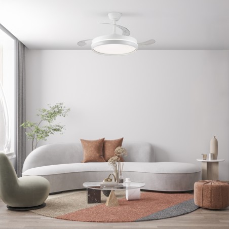 Ventilateur LED avec pales rétractables Michu Evo CCT Dim Smart (72W)