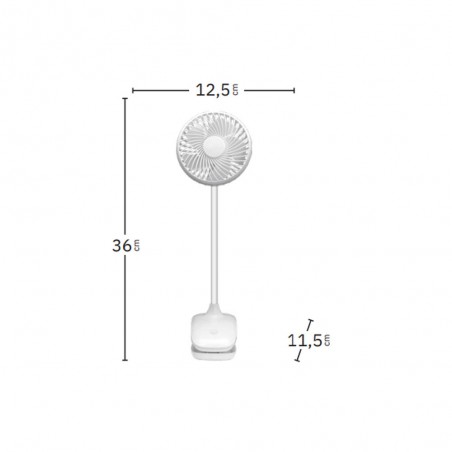 Ventilateur avec pince et batterie rechargeable Sines (5W)