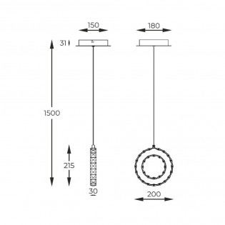 Lámpe a suspension LED Girona (10W)