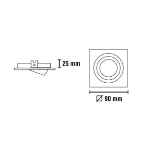 Spot encastrable CLASSIC carré aluminium blanche