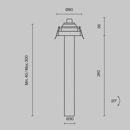 Spot encastré à LED Focus T 30 (7W)
