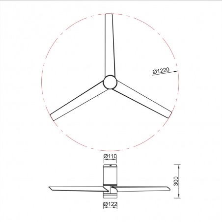 Ventilador de techo LED Up Down (45W)